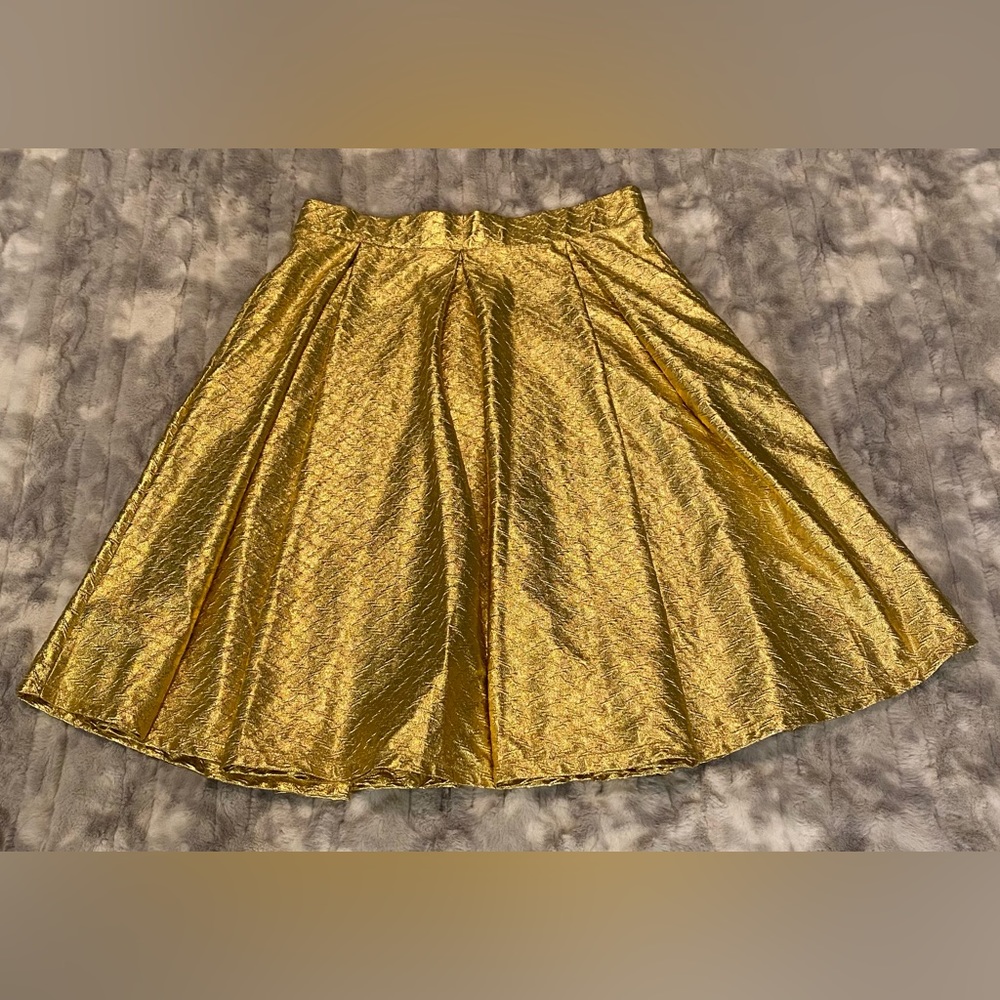 LulaRoe Gold Lame Skirt